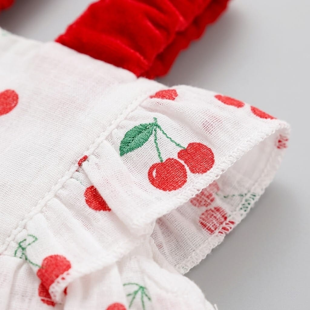 Cherry Blossom Ruffle Cat Summer Dress