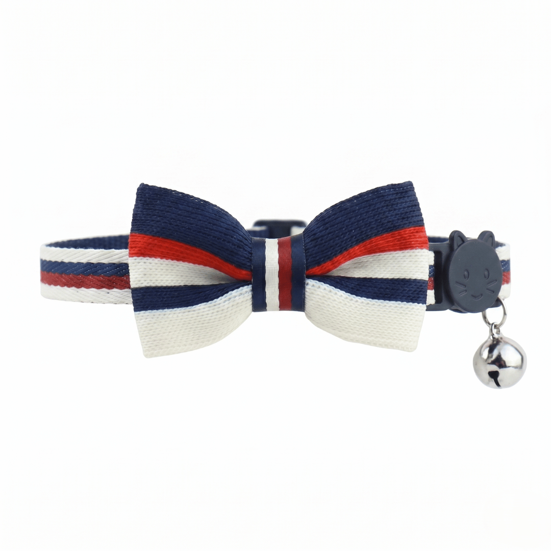 Striped Gentleman Cat Bow Tie Collar with Bell