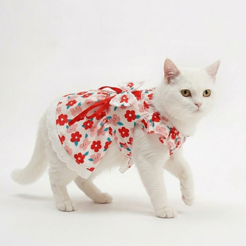 Cat Dress with Matching Bow