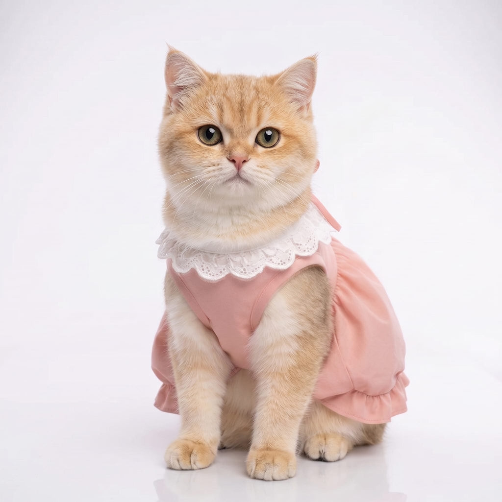 Blush Lace Collar Cat Princess Dress