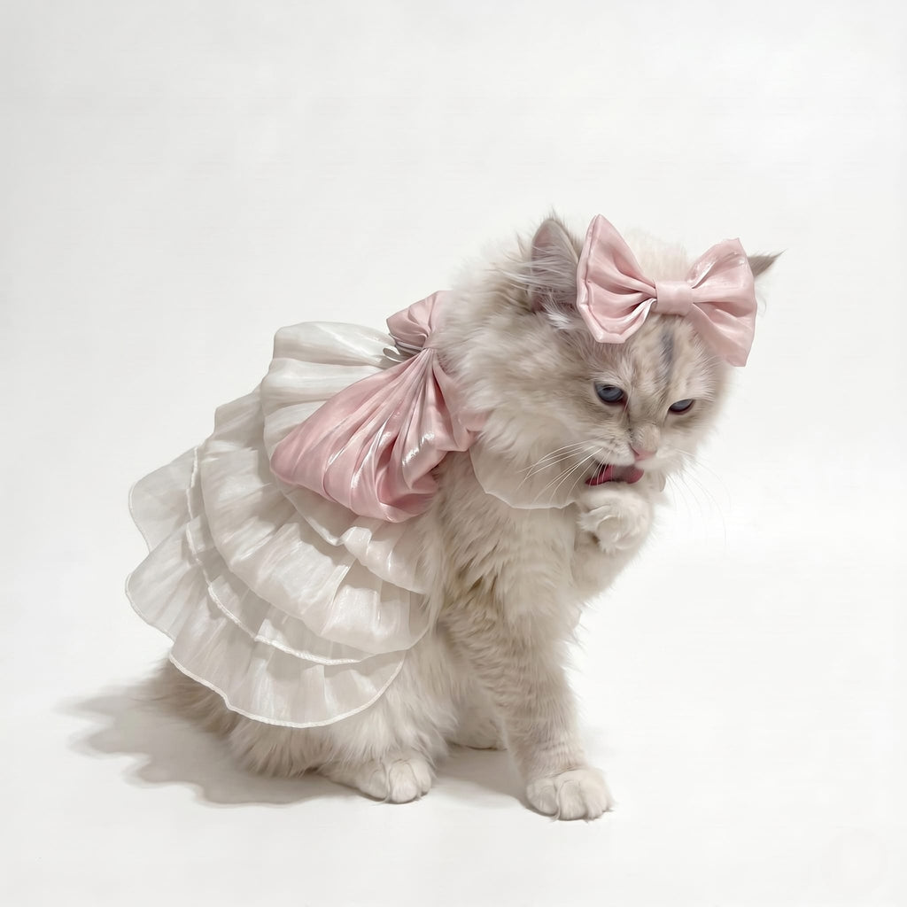 Satin Bow Princess Cat Dress