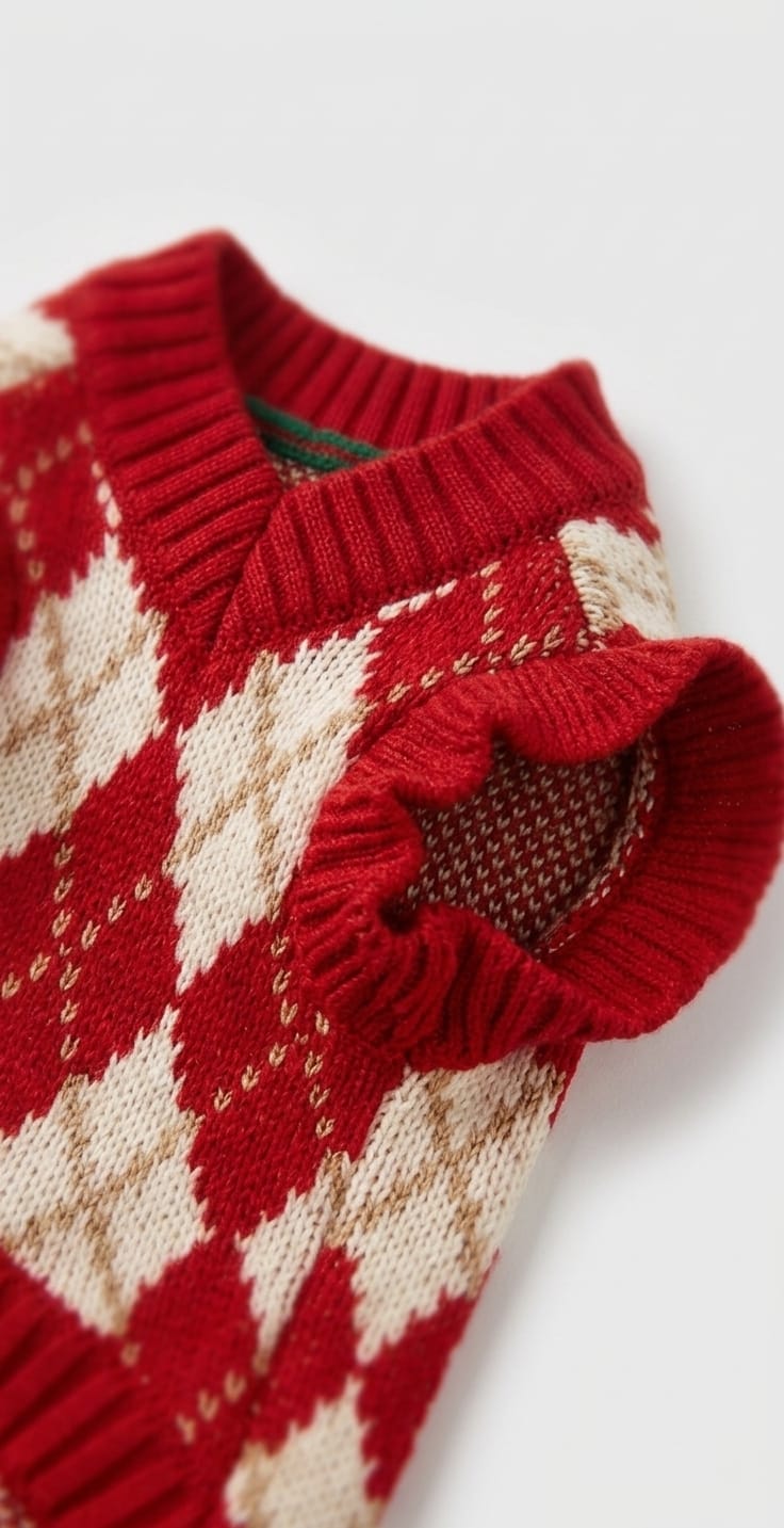 Argyle Knit Cat Sweater Vest