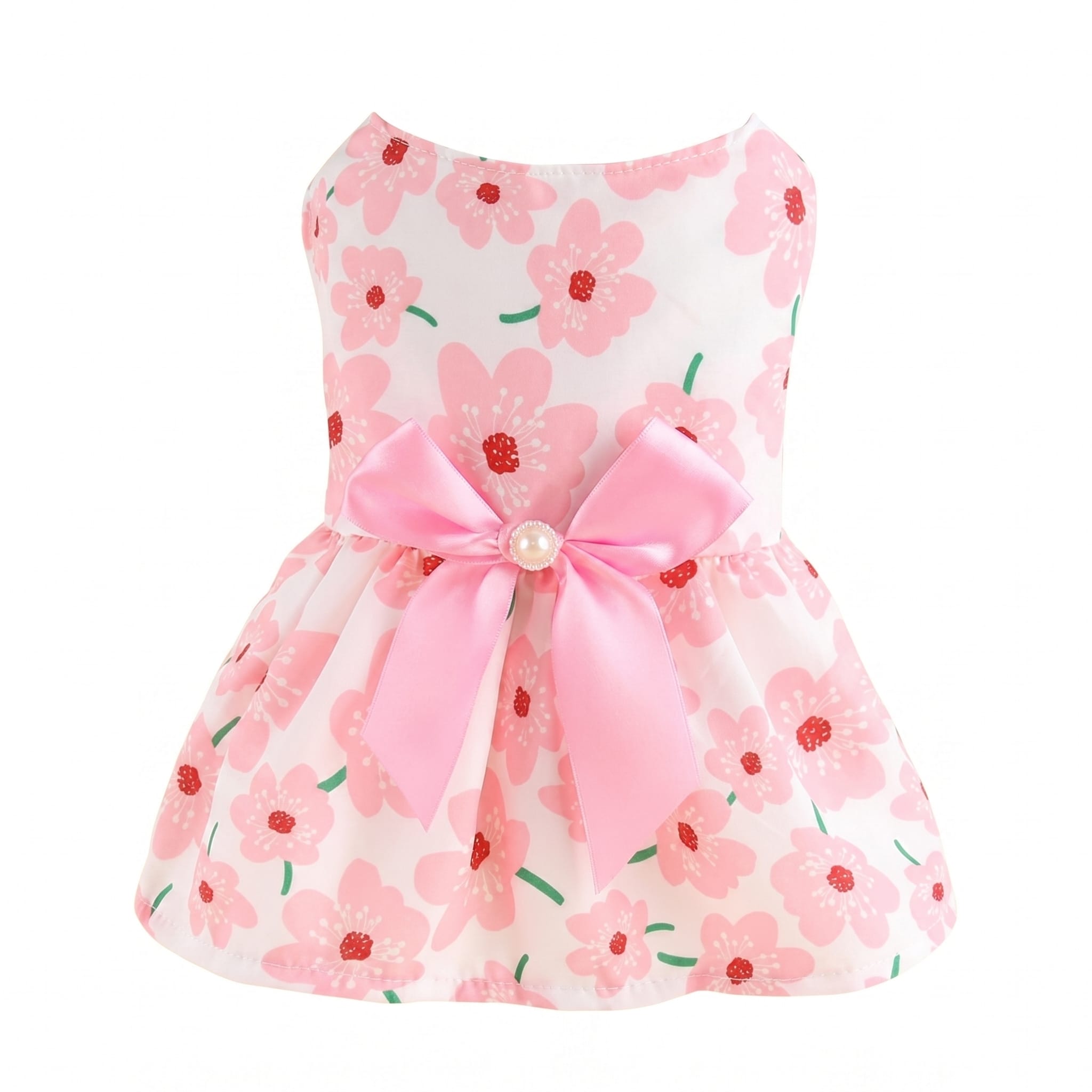 Fruit Print Bow Cat Summer Dress