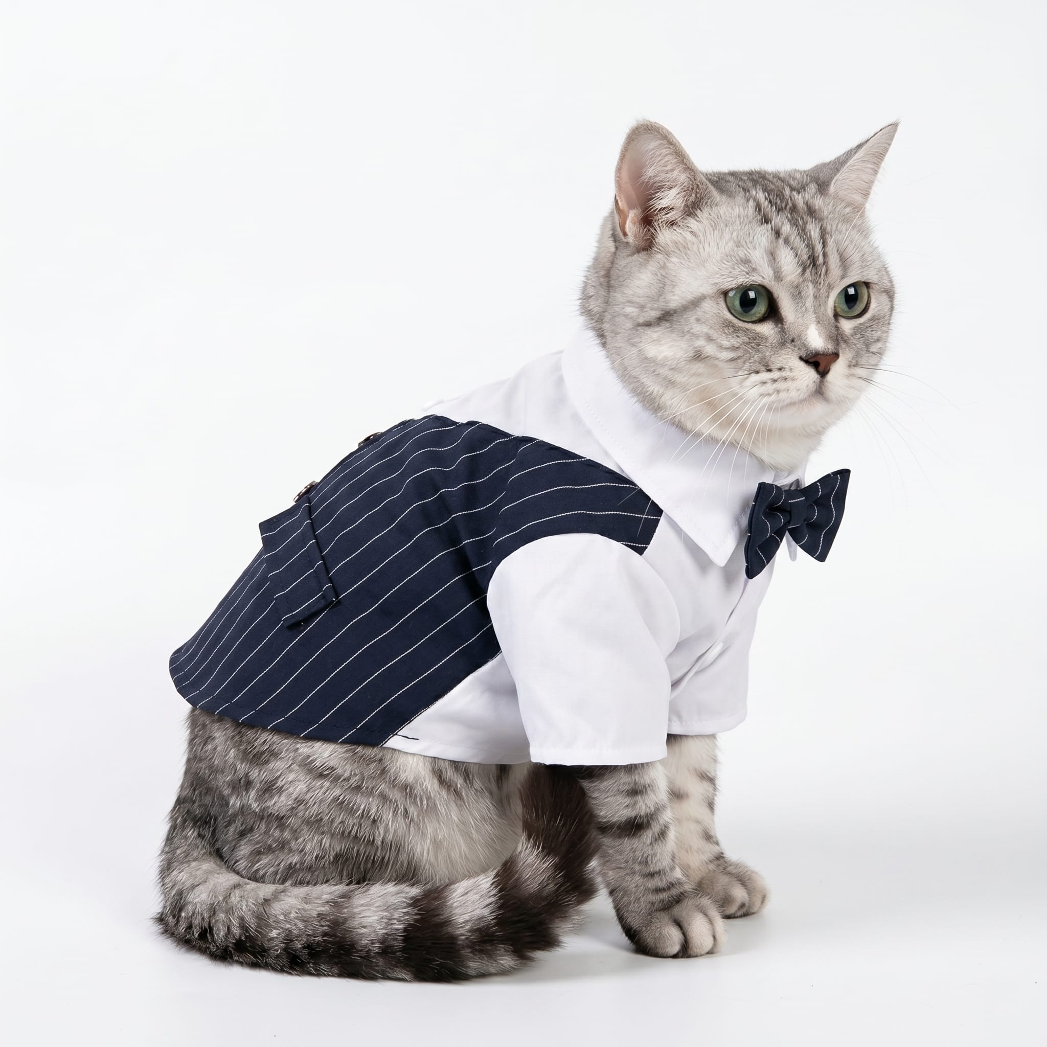 Gentleman Pinstripe Cat Suit
