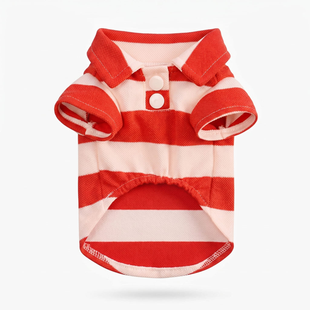 Vintage Stripe Cat Polo Shirt