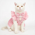 Pink Gingham Bow Boutique Cat Dress