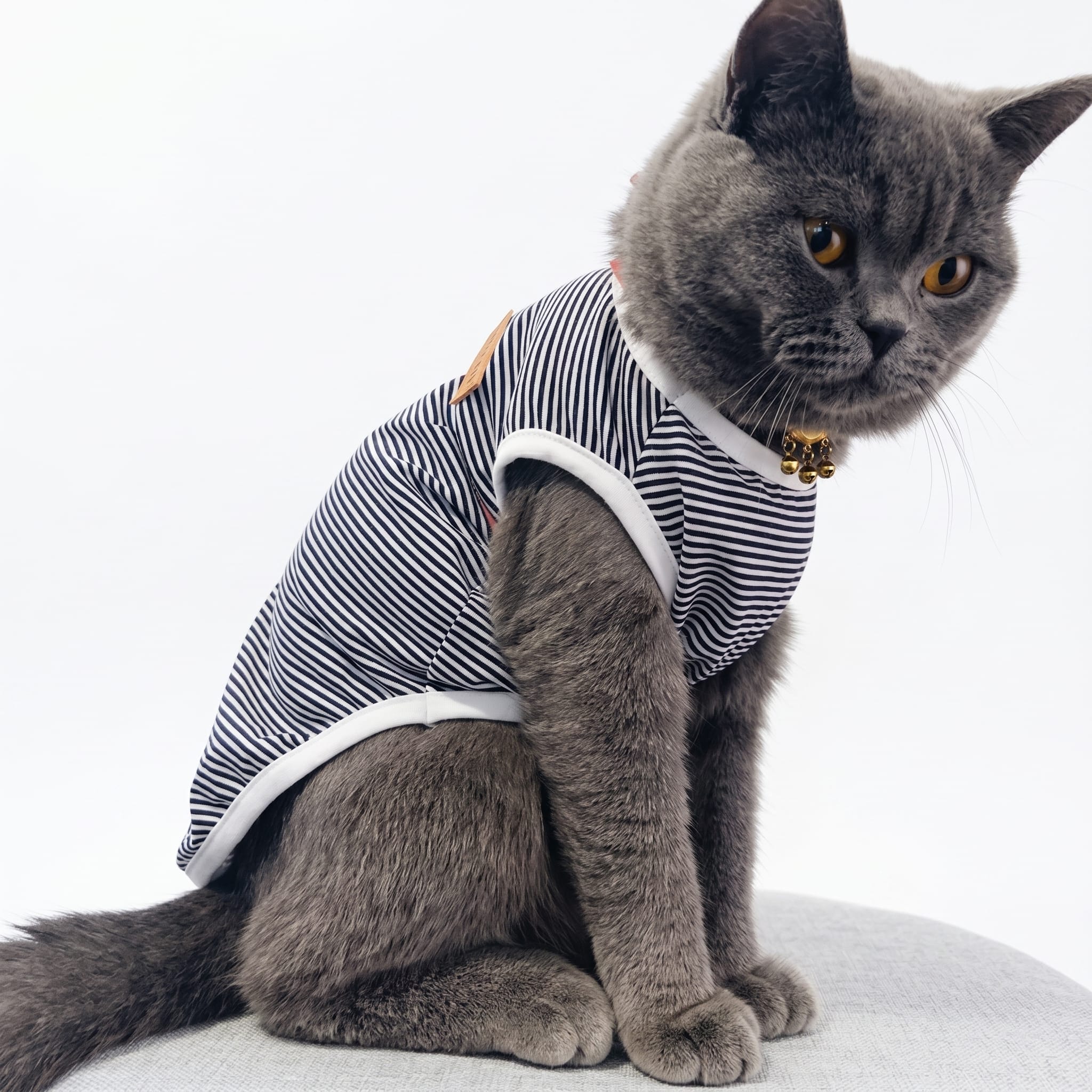 Classic Striped Cat Sleeveless Shirt