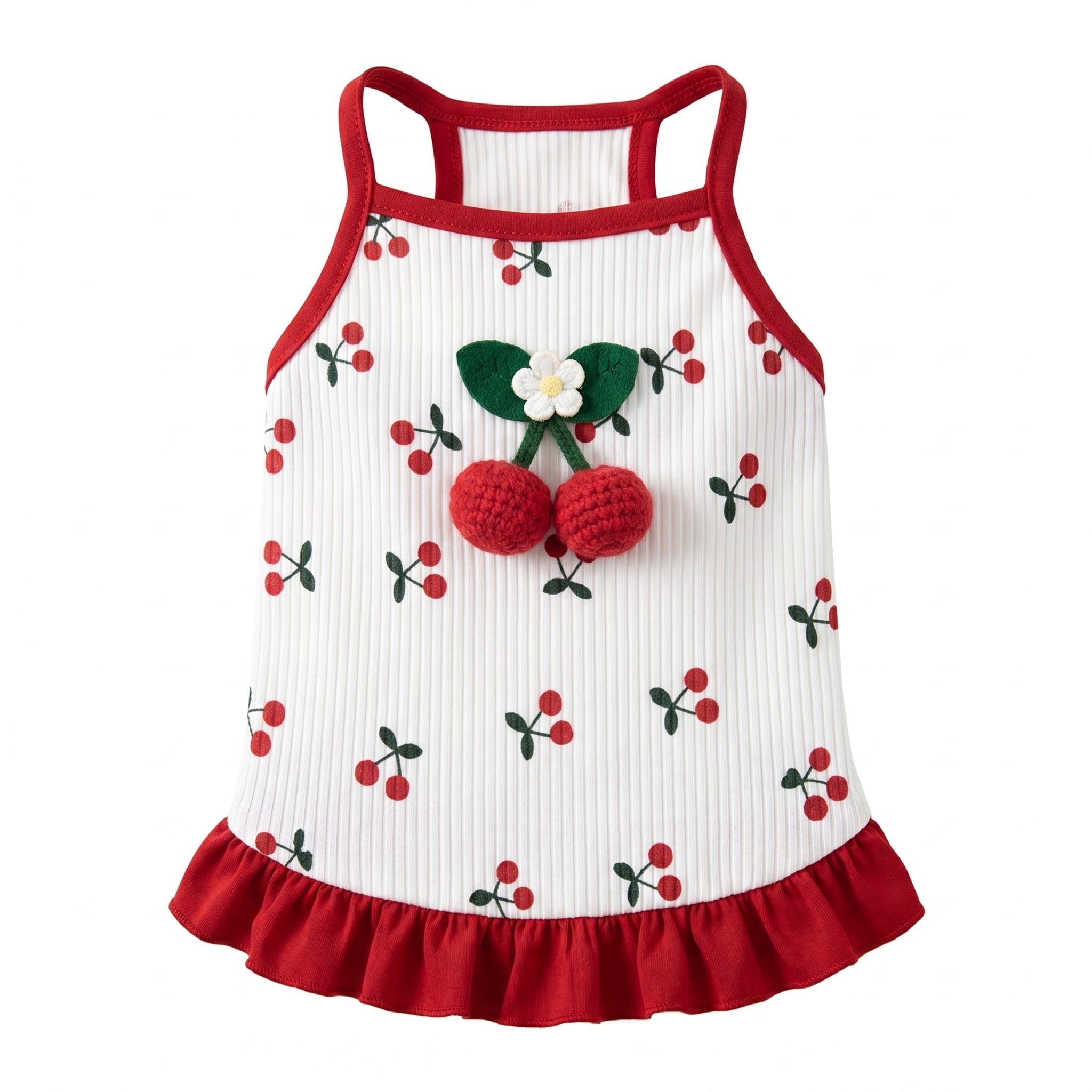 Cherry Strappy Cat Summer Dress