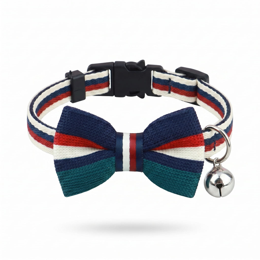 Striped Gentleman Cat Bow Tie Collar with Bell