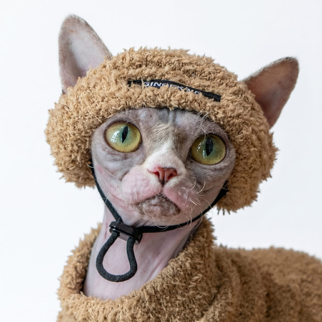 Ultra-Soft Teddy Fleece Cat Sweater with Hood