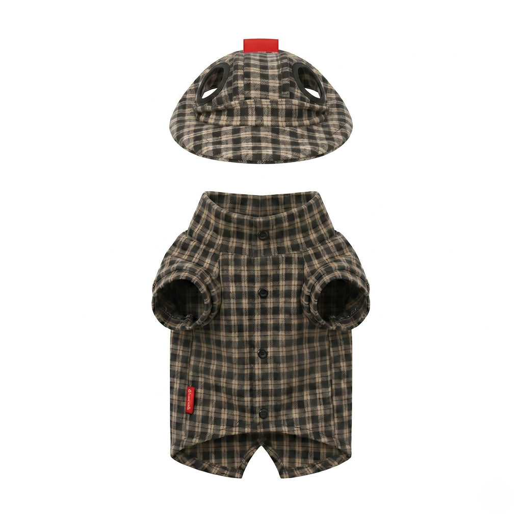 Charlocat®  Plaid Cat Lounge With A Bucket Cap