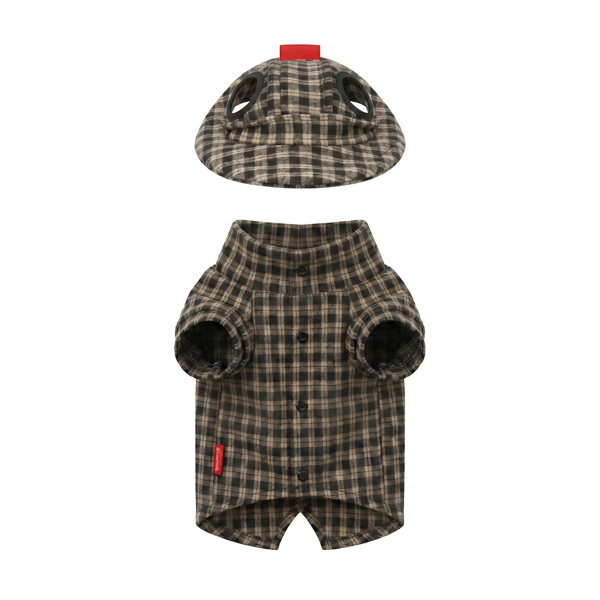 Charlocat®  Plaid Cat Lounge With A Bucket Cap