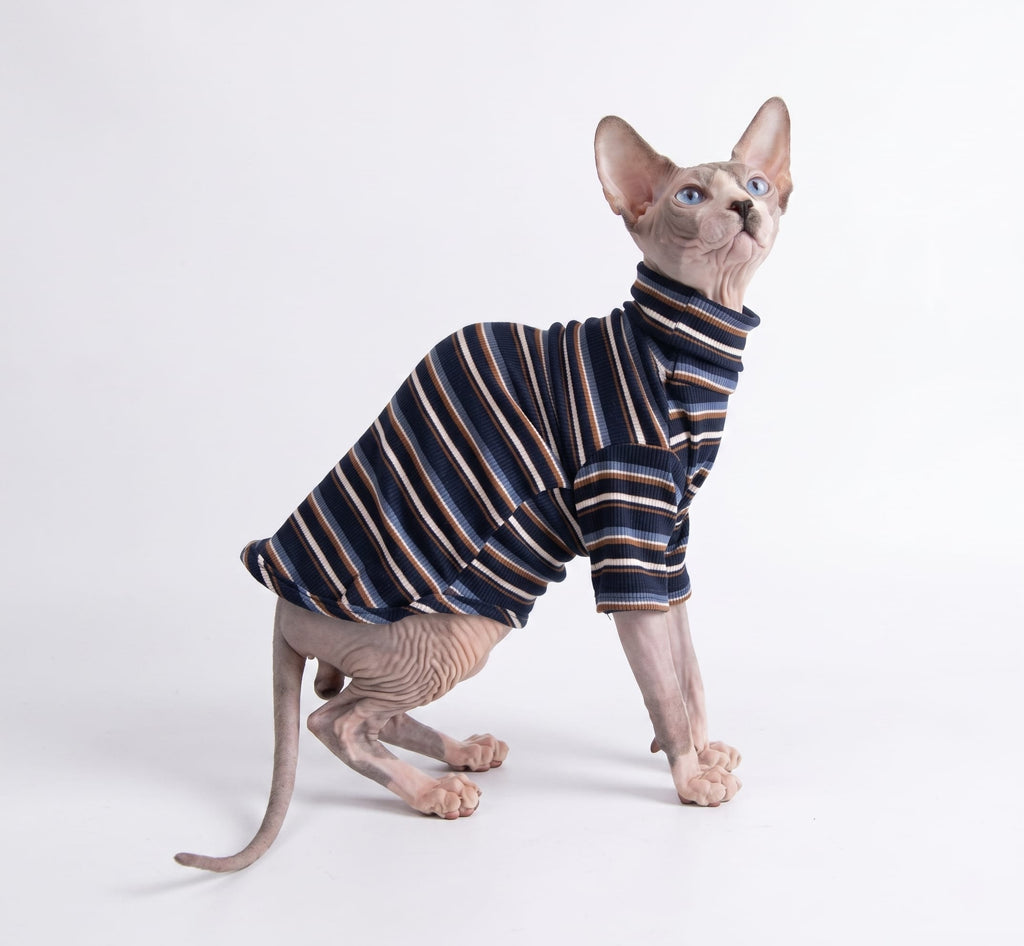 Retro Stripe Cat Knit Sweater