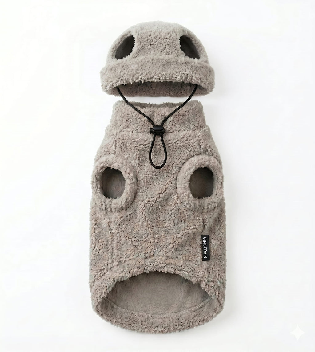 Ultra-Soft Teddy Fleece Cat Sweater with Hood