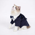 Cat Silk Suit With Bow Tie