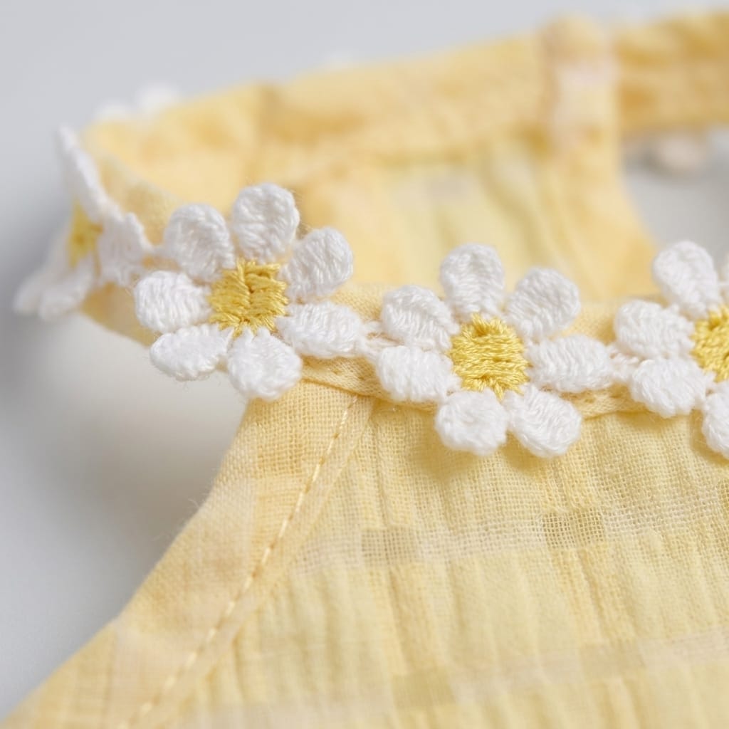 Sunny Lace Trim Cat Summer Dress
