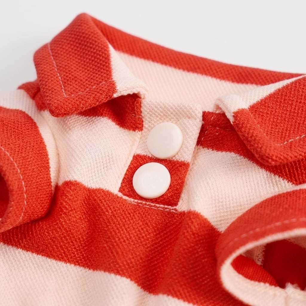 Vintage Stripe Cat Polo Shirt