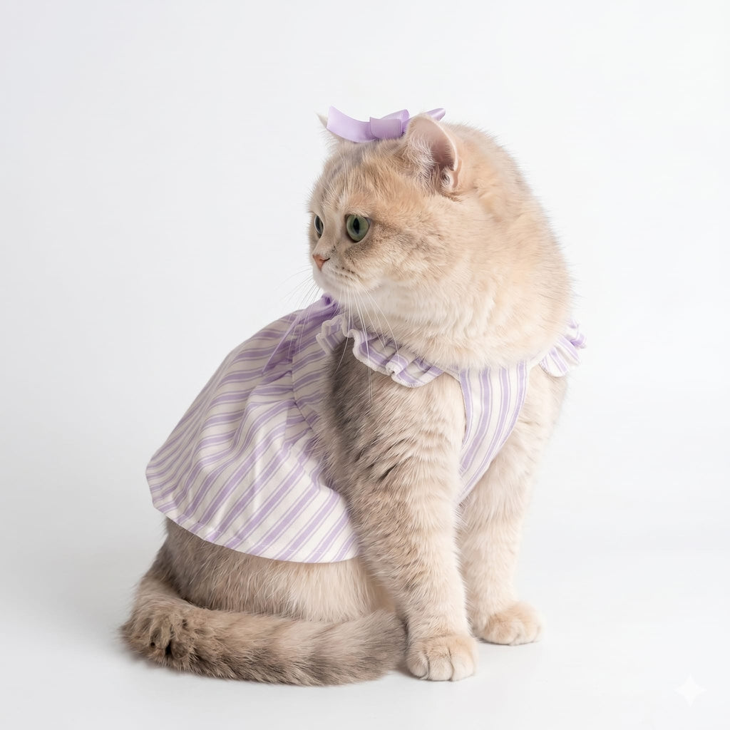Lavender Stripe Boutique Cat Dress