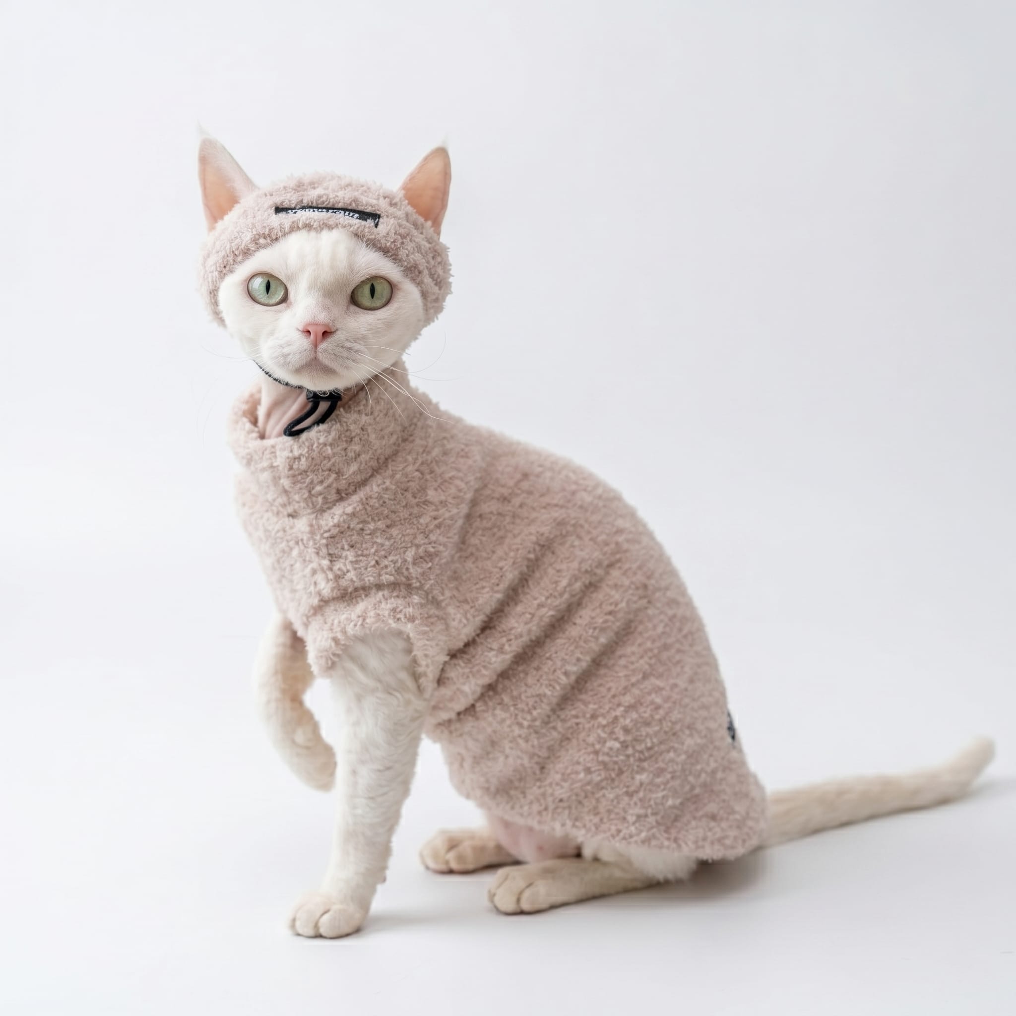 Ultra-Soft Teddy Fleece Cat Sweater with Hood