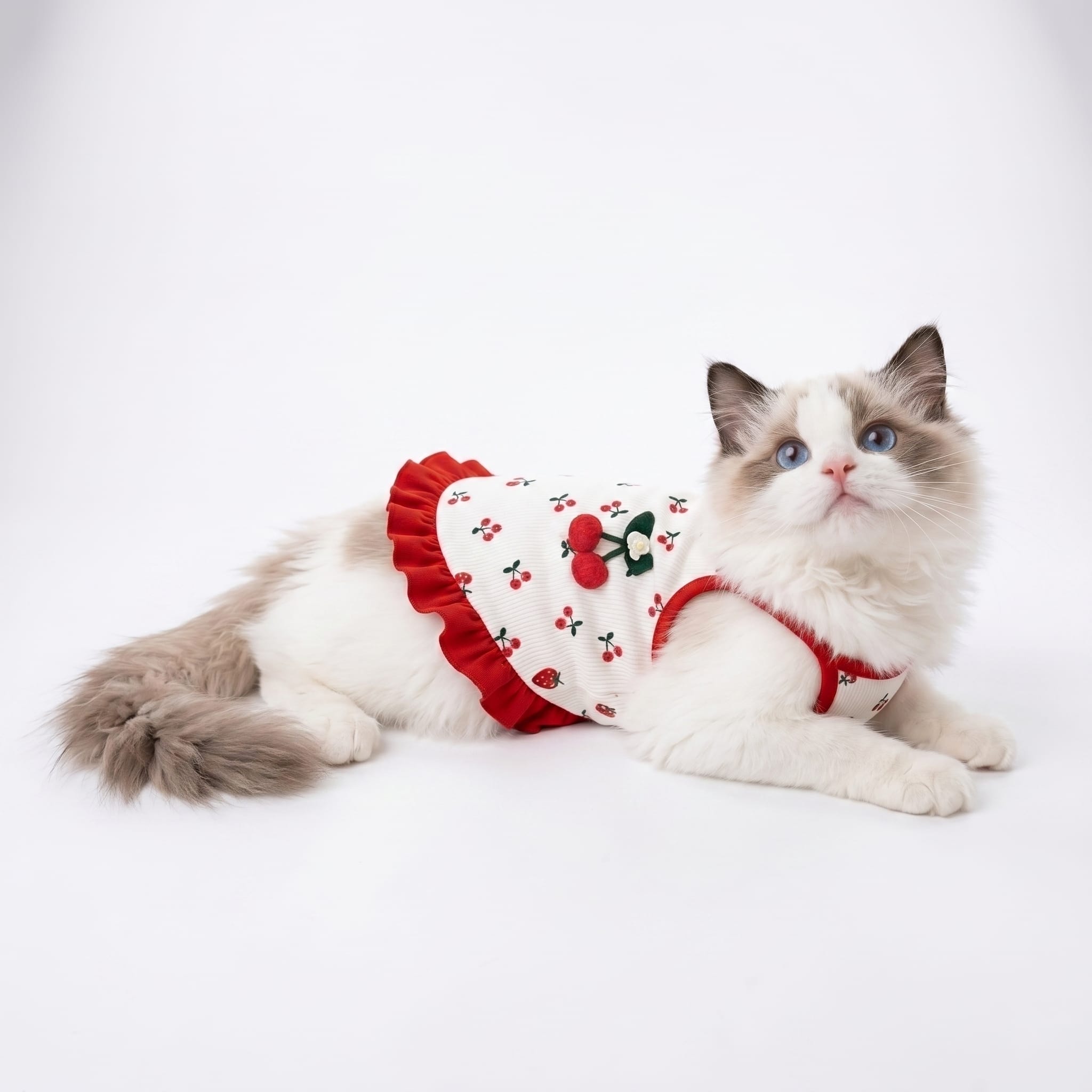 Cherry Strappy Cat Summer Dress