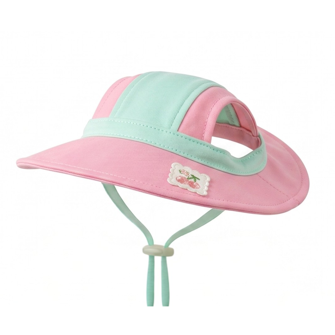 Pastel Cherry Cat Sun Hat & Tank Top Set
