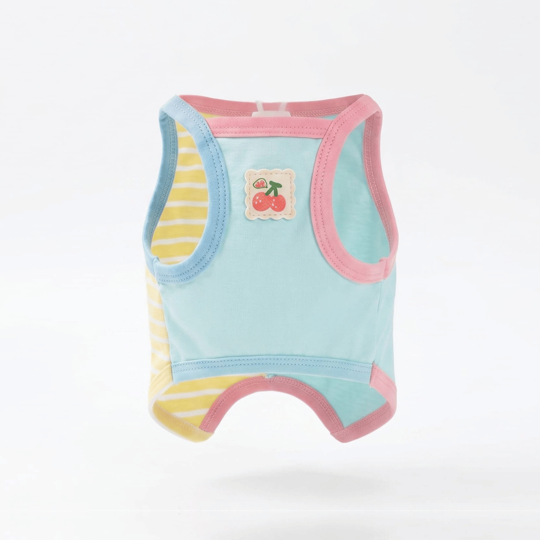 Pastel Cherry Cat Sun Hat & Tank Top Set