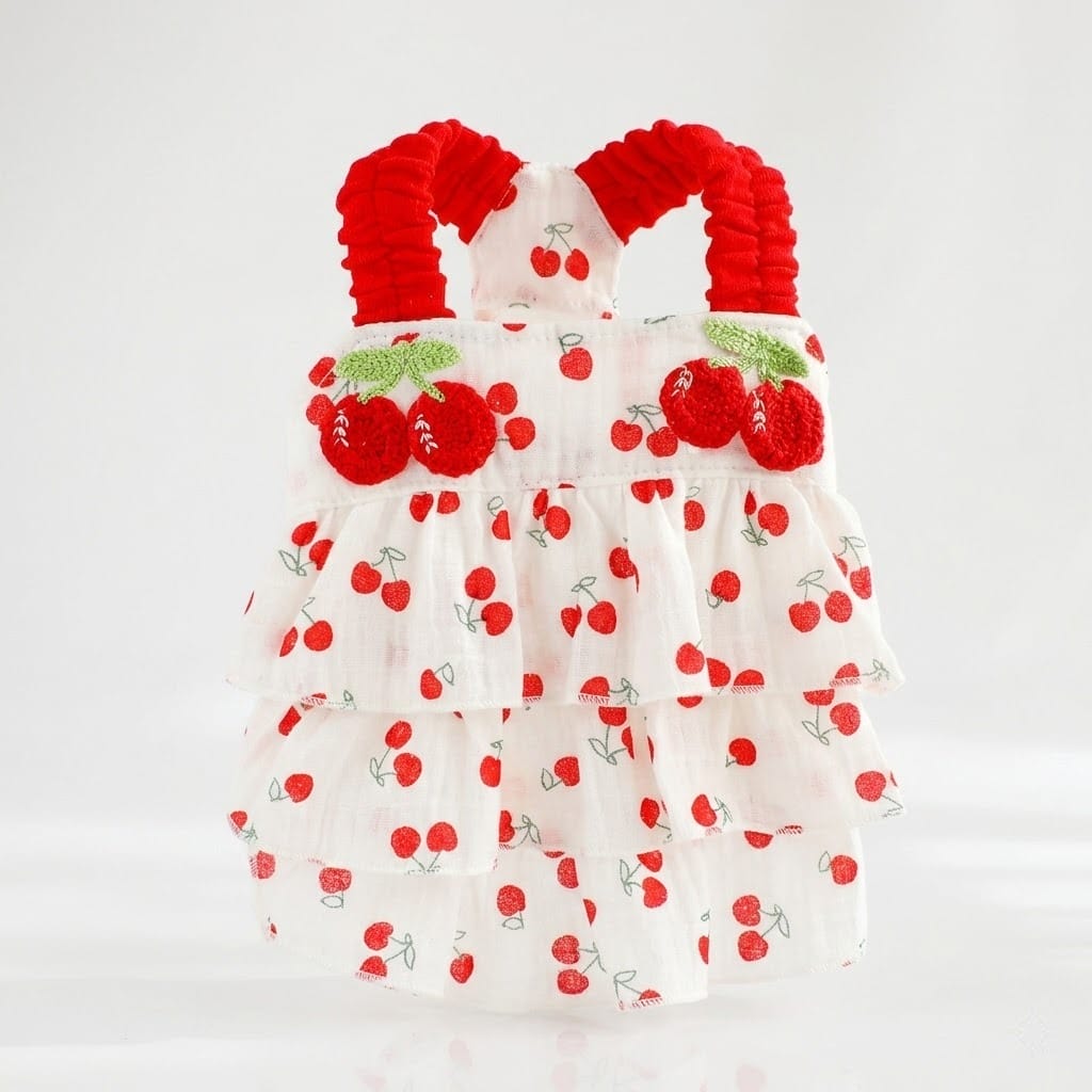 Cherry Blossom Ruffle Cat Summer Dress